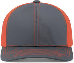 Pacific Headwear 104C Trucker Snapback Cap - Graphite Neon Orange - Dark Gray Orange / 7’’ - 7 7/8’’
