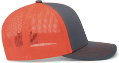 Pacific Headwear 104C Trucker Snapback Cap - Graphite Neon Orange - Dark Gray Orange / 7’’ - 7 7/8’’