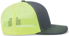 Pacific Headwear 104C Trucker Snapback Cap - Graphite Neon Yellow Graphite - Graphite Neon Yellow Graphite / 7’’ - 7