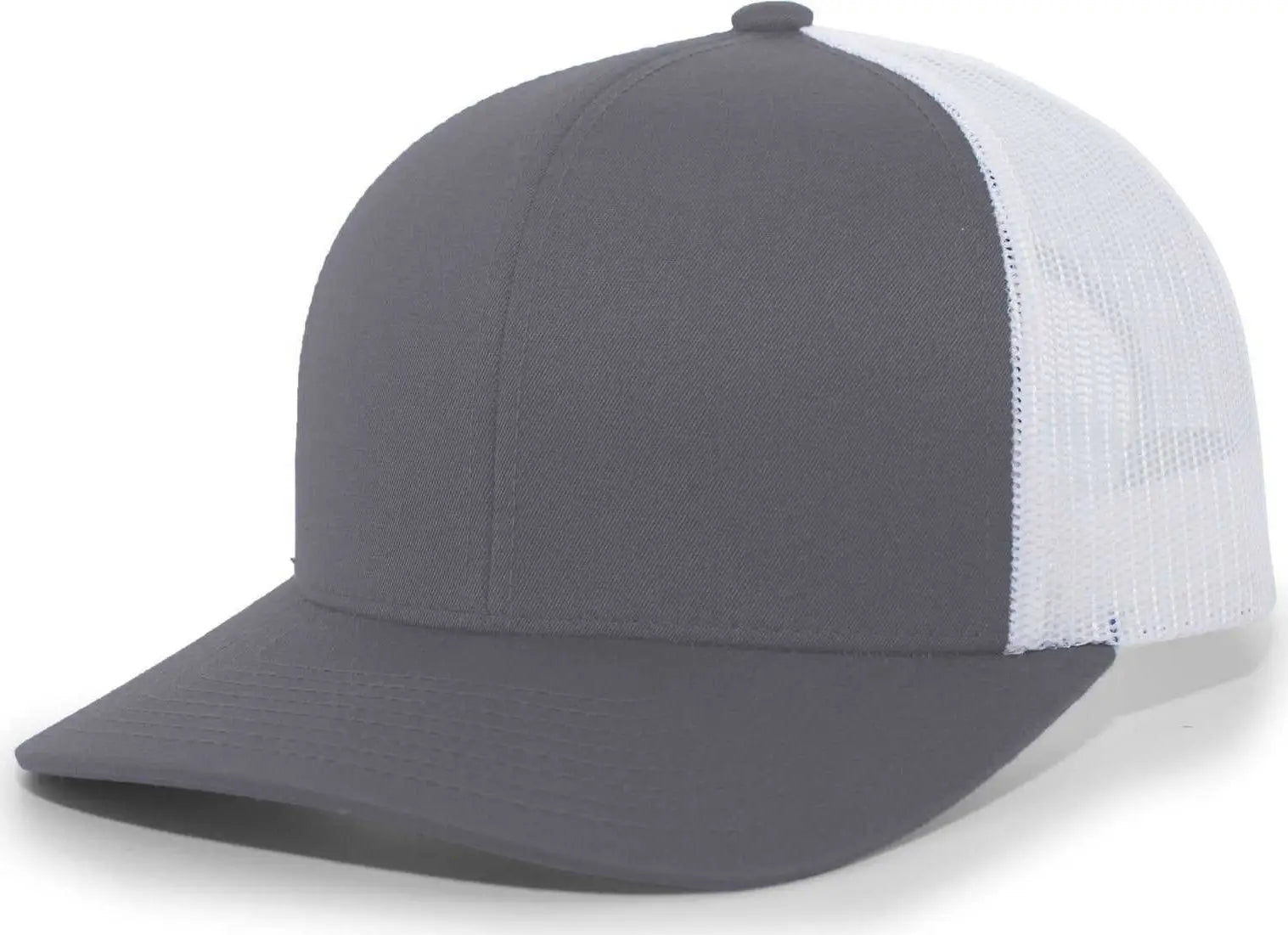 Pacific Headwear 104C Trucker Snapback Cap - Graphite White - Dark Gray White / 6 1/2’’ - 7’’
