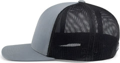 Pacific Headwear 104C Trucker Snapback Cap - HeatherGrey LightCharcoal