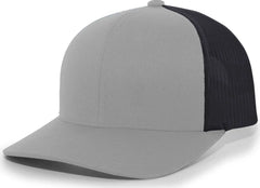 Pacific Headwear 104C Trucker Snapback Cap - HeatherGrey LightCharcoal - Gray Dark Gray / 6 1/2’’ - 7’’