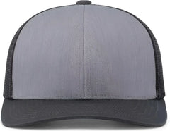 Pacific Headwear 104C Trucker Snapback Cap - HeatherGrey LtCharcoal LtCharc - Gray Dark Gray / 7’’ - 7 7/8’’