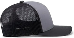 Pacific Headwear 104C Trucker Snapback Cap - HeatherGrey LtCharcoal LtCharc - Gray Dark Gray / 7’’ - 7 7/8’’