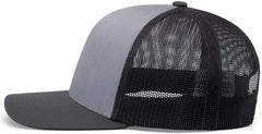 Pacific Headwear 104C Trucker Snapback Cap - HeatherGrey LtCharcoal LtCharc - Gray Dark Gray / 7’’ - 7 7/8’’