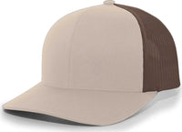 Pacific Headwear 104C Trucker Snapback Cap - Khaki Brown - Khaki Brown / 7’’ - 7 7/8’’