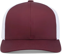Pacific Headwear 104C Trucker Snapback Cap - Maroon White Maroon - Maroon White Maroon / 7’’ - 7 7/8’’