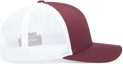 Pacific Headwear 104C Trucker Snapback Cap - Maroon White Maroon - Maroon White Maroon / 7’’ - 7 7/8’’