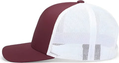 Pacific Headwear 104C Trucker Snapback Cap - Maroon White Maroon - Maroon White Maroon / 7’’ - 7 7/8’’