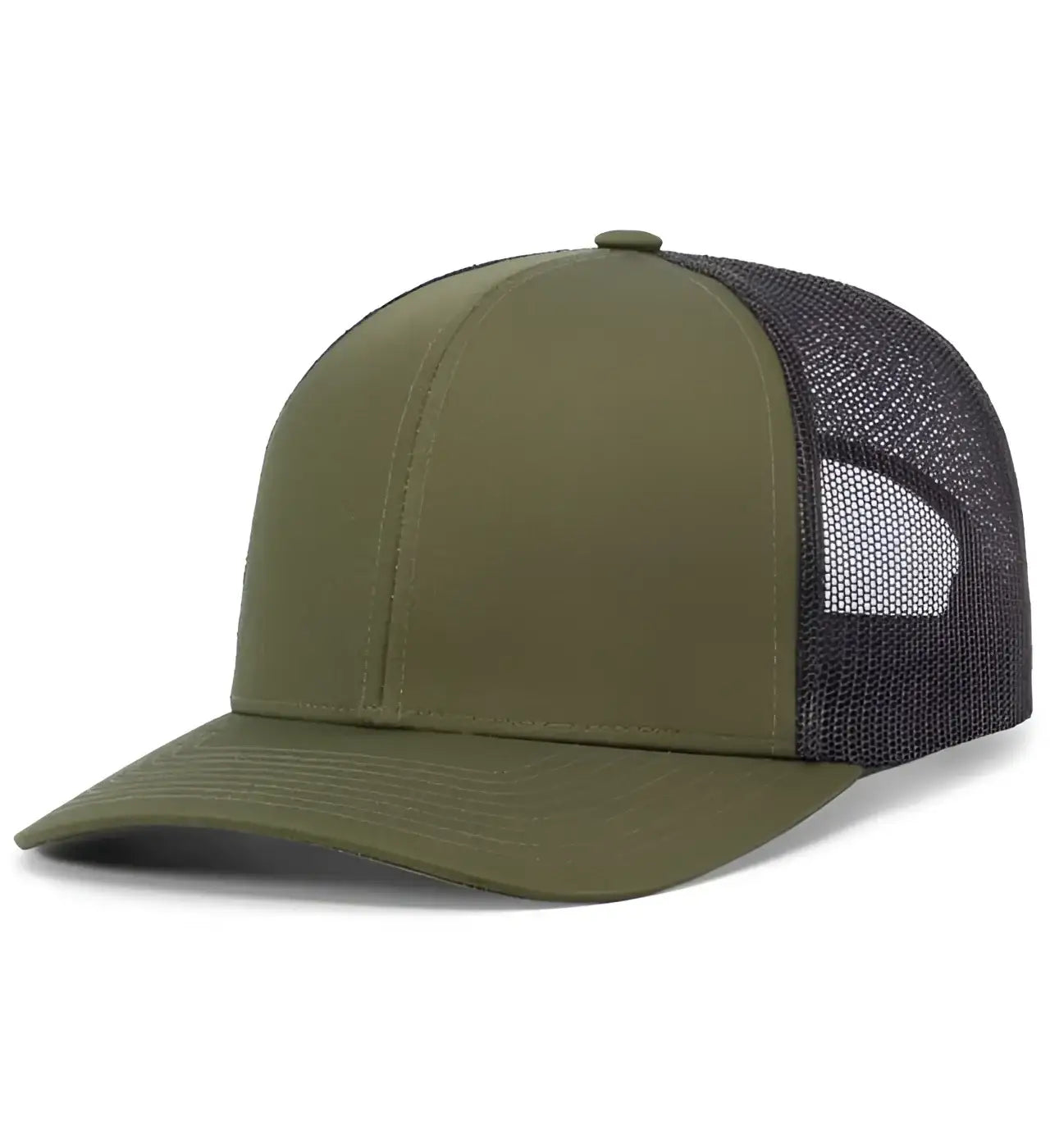 Pacific Headwear 104C Trucker Snapback Cap - Moss Green Lt Charcoal Moss Green - Moss Green Lt Charcoal Moss Green