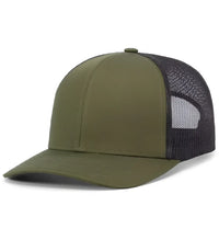 Pacific Headwear 104C Trucker Snapback Cap - Moss Green Lt Charcoal Moss Green - Moss Green Lt Charcoal Moss Green