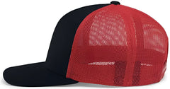 Pacific Headwear 104C Trucker Snapback Cap - Navy Red Navy - Navy Red / 7’’ - 7 7/8’’