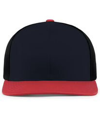 Pacific Headwear 104C Trucker Snapback Cap - Navy Red - Navy Red / 7’’ - 7 7/8’’