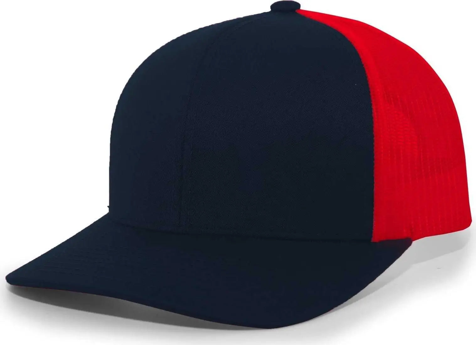 Pacific Headwear 104C Trucker Snapback Cap - Navy Red Navy - Navy Red / 7’’ - 7 7/8’’