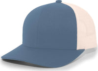 Pacific Headwear 104C Trucker Snapback Cap - Ocean Blue Beige - Navy Ivory / 7’’ - 7 7/8’’