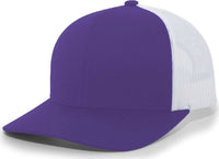 Pacific Headwear 104C Trucker Snapback Cap - Purple White - Purple White / 7’’ - 7 7/8’’