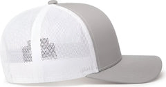 Pacific Headwear 104C Trucker Snapback Cap - Silver White