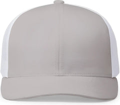 Pacific Headwear 104C Trucker Snapback Cap - Silver White