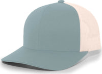 Pacific Headwear 104C Trucker Snapback Cap - Smoke Blue Beige - Columbia Blue Ivory / 7’’ - 7 7/8’’