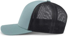 Pacific Headwear 104C Trucker Snapback Cap - Smoke Blue Charcoal - Columbia Blue Dark Gray / 7’’ - 7 7/8’’