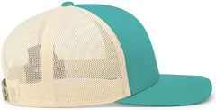 Pacific Headwear 104C Trucker Snapback Cap - Teal Beige - Teal Ivory / 7’’ - 7 7/8’’