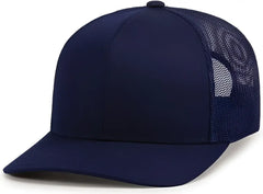 Pacific Headwear 104C Trucker Snapback Cap - True Navy - True Navy / 7’’ - 7 7/8’’