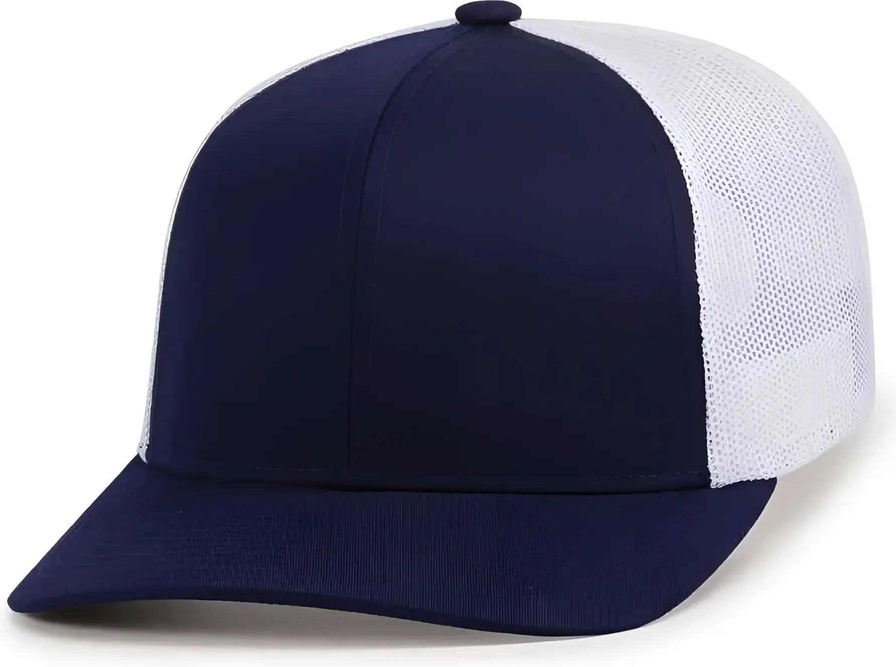 Pacific Headwear 104C Trucker Snapback Cap - True Navy White True Navy - True Navy White True Navy / 7’’ - 7 7/8’’