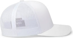 Pacific Headwear 104C Trucker Snapback Cap - White - White / 7’’ - 7 7/8’’
