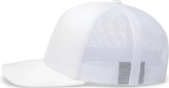 Pacific Headwear 104C Trucker Snapback Cap - White - White / 7’’ - 7 7/8’’