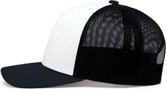Pacific Headwear 104C Trucker Snapback Cap - White Navy - White Navy / 7’’ - 7 7/8’’