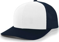 Pacific Headwear 104C Trucker Snapback Cap - White Navy - White Navy / 7’’ - 7 7/8’’