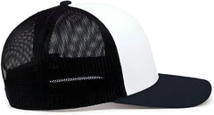 Pacific Headwear 104C Trucker Snapback Cap - White Navy - White Navy / 7’’ - 7 7/8’’