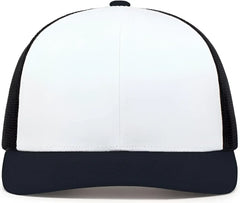 Pacific Headwear 104C Trucker Snapback Cap - White Navy - White Navy / 7’’ - 7 7/8’’