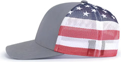 Pacific Headwear 104P Printed Trucker Cap - Heather Grey USa Heather Grey - Heather Grey Usa Heather Grey / 7’’ - 7