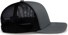 Pacific Headwear 104S Contrast Stitch Snapback Trucker Cap - Graphite Black Graphite - Dark Gray Black / 7’’ - 7 7/8’’