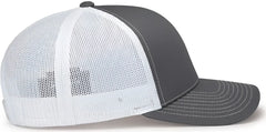Pacific Headwear 104S Contrast Stitch Snapback Trucker Cap - Graphite White Graphite - Dark Gray White / 7’’ - 7 7/8’’