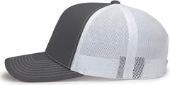 Pacific Headwear 104S Contrast Stitch Snapback Trucker Cap - Graphite White Graphite - Dark Gray White / 7’’ - 7 7/8’’