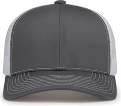 Pacific Headwear 104S Contrast Stitch Snapback Trucker Cap - Graphite White Graphite - Dark Gray White / 7’’ - 7 7/8’’