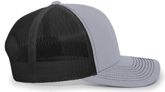 Pacific Headwear 104S Contrast Stitch Snapback Trucker Cap - Heather Grey Black Heather Gr - Gray White / 7’’ - 7 7/8’’