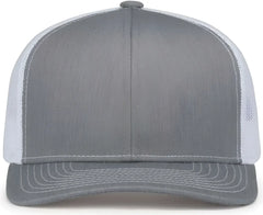 Pacific Headwear 104S Contrast Stitch Snapback Trucker Cap - Heather Grey White Heather Gr - Gray White / 7’’ - 7 7/8’’
