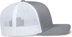 Pacific Headwear 104S Contrast Stitch Snapback Trucker Cap - Heather Grey White Heather Gr - Gray White / 7’’ - 7 7/8’’