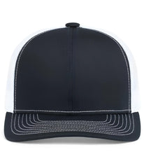 Pacific Headwear 104S Contrast Stitch Snapback Trucker Cap - Navy White Navy - Navy White / 7’’ - 7 7/8’’
