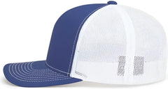Pacific Headwear 104S Contrast Stitch Snapback Trucker Cap - Royal White Royal - Royal White / 7’’ - 7 7/8’’