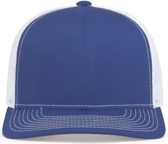 Pacific Headwear 104S Contrast Stitch Snapback Trucker Cap - Royal White Royal - Royal White / 7’’ - 7 7/8’’