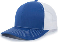 Pacific Headwear 104S Contrast Stitch Snapback Trucker Cap - Royal White Royal - Royal White / 7’’ - 7 7/8’’