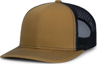 Pacific Headwear 104S Contrast Stitch Trucker Snapback - Buck Lt Charcoal Buck - Brown Gray / 7’’ 7 7/8’’