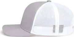 Pacific Headwear 104S Contrast Stitch Trucker Snapback - Silver White Silver - Light Gary White / 7’’ 7 7/8’’