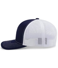 Pacific Headwear 104S Contrast Stitch Trucker Snapback - True Navy White True Navy - True Navy White True Navy / 7’’
