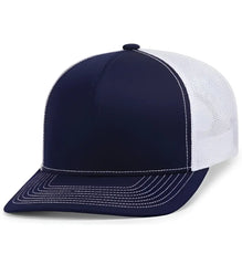 Pacific Headwear 104S Contrast Stitch Trucker Snapback - True Navy White True Navy - True Navy White True Navy / 7’’