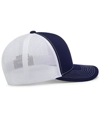 Pacific Headwear 104S Contrast Stitch Trucker Snapback - True Navy White True Navy - True Navy White True Navy / 7’’